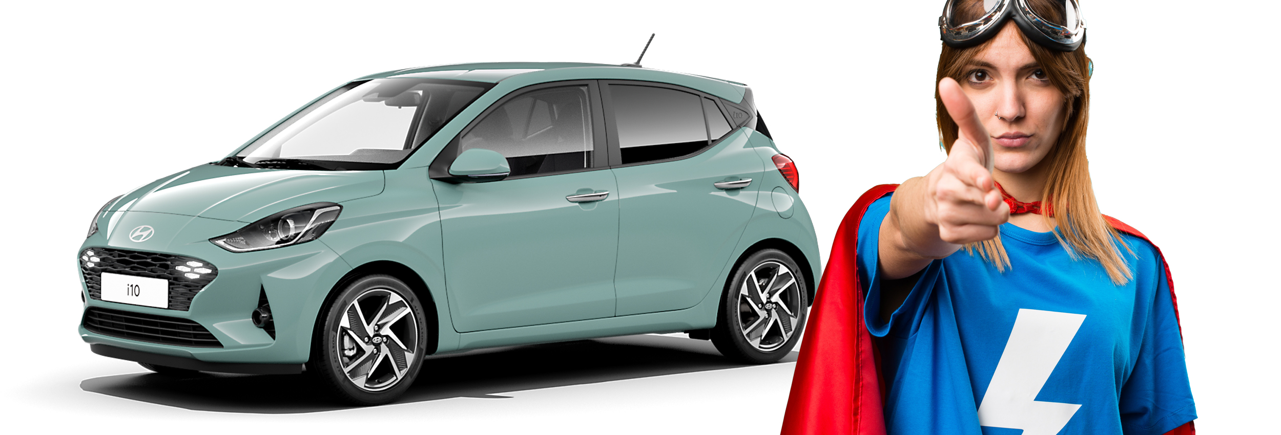 Der neue Hyundai i10 mit Finanzierungs Person Heinemann