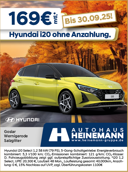 Sonderangebot Hyundai i20 in metallicgelb