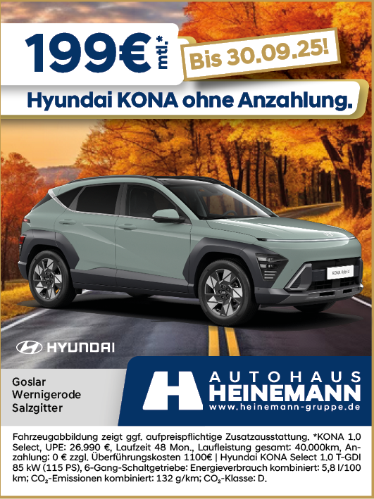 Sonderangebot ohne Anzahlung kleine Raten Hyundai Kona