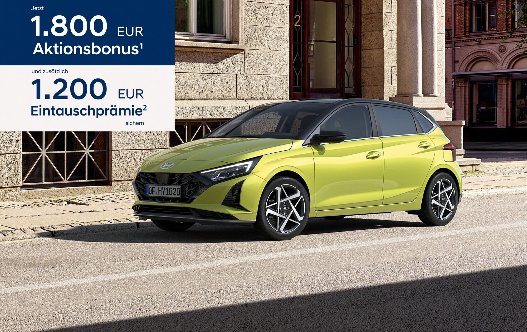 Hyundai i20 mit Aktionsbonus von 1.800 € und zusätzlich noch 1.200 € Eintauschprämie jetzt bei Heinemann